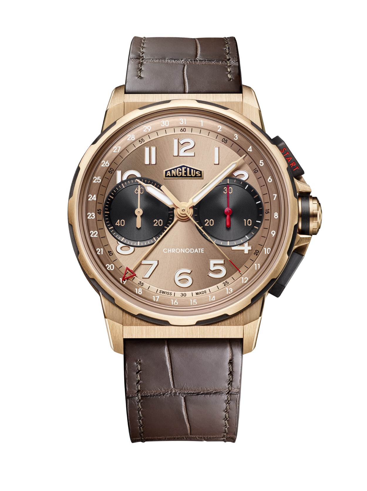 CHRONODATE RED GOLD MOKA